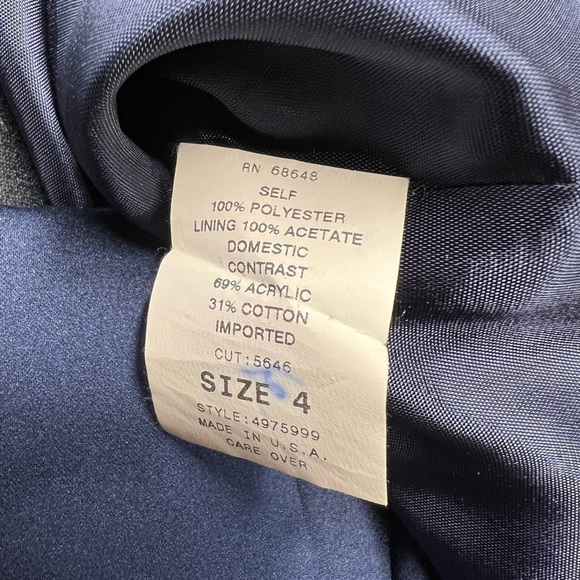 ABS EVENING BY ALLEN SCHWARTZ Strapless Faux Fur Gown Navy 4 - Picture 12 of 12